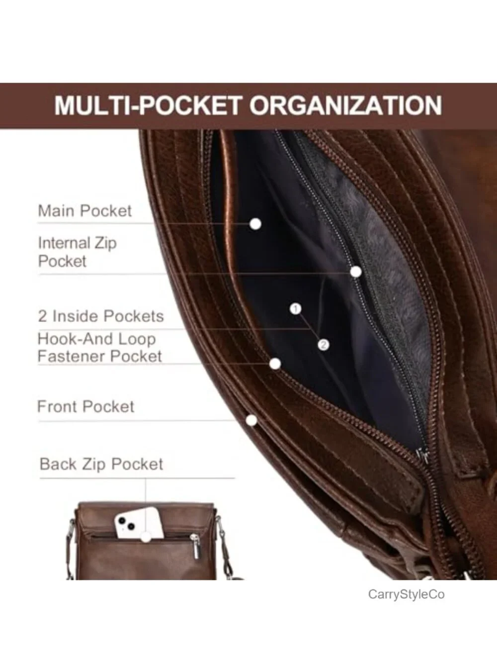 Vegan Leather Mens Crossbody Bag Messenger Tablet Shoulder Purse Travel Work